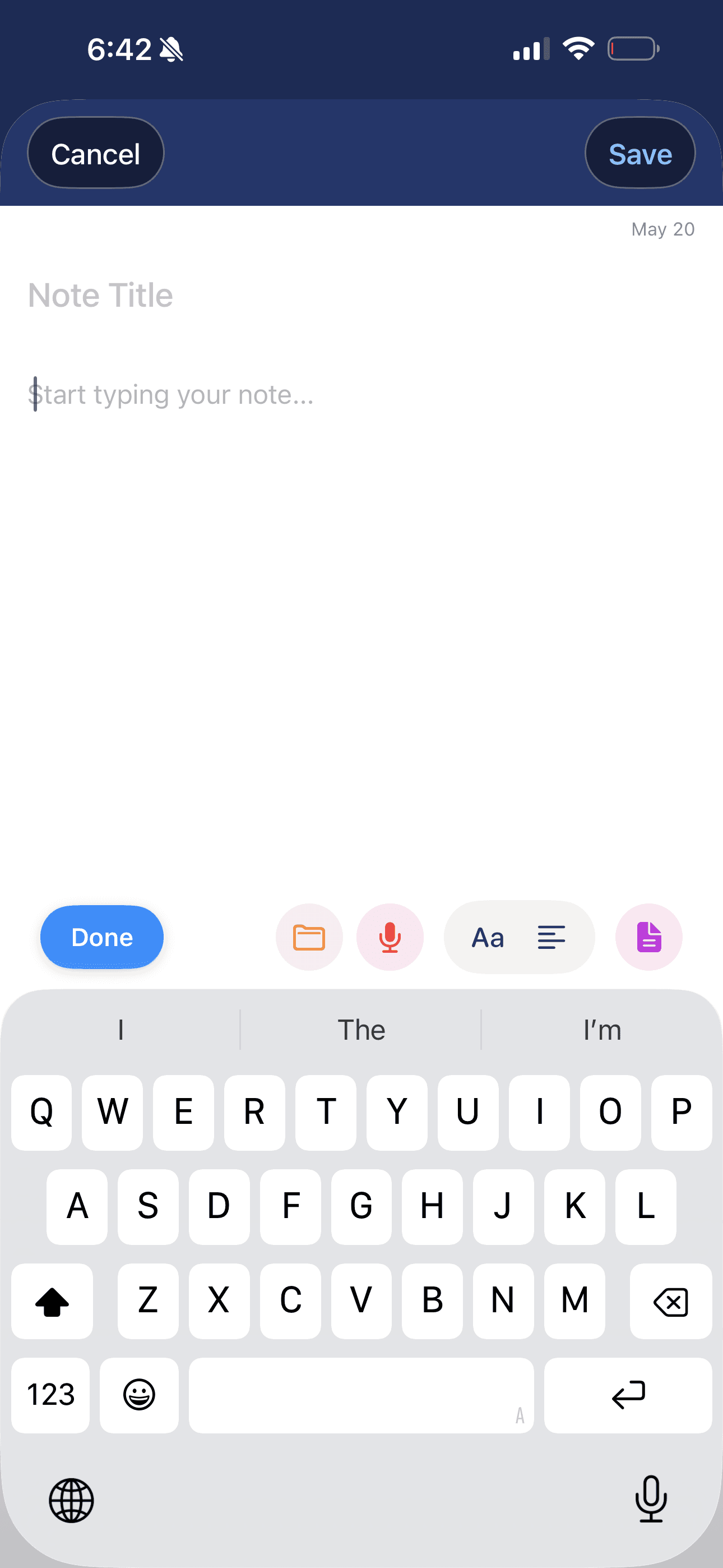 Prospersuit Notes editor screen